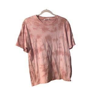 Double Zero Cotton Pink Tie Dye Oversized Short Sleeve Tee Size Spicy Small